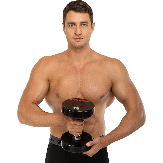 Гантель профессиональная
 с полиуретановым покрытием LIFE FITNESS SC-80081-12 1шт 12кг
