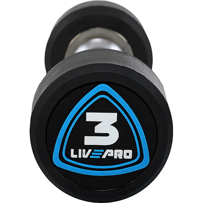 Гантели профессиональные
 с полиуретановым покрытием LiveUp LP8075-3 2шт по 3кг