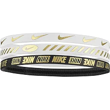 Пов'язка на голову Nike W HEADBANDS 3.0 3 PK METALLIC білий, чорний