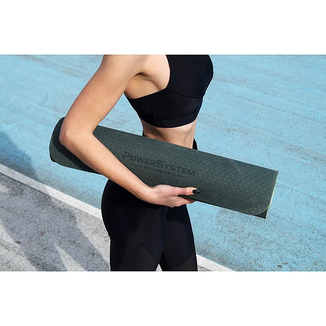 Коврик для йоги и фитнеса POWER SYSTEM PS-4060 TPEYoga Mat Premium Green (183х61х0.6)