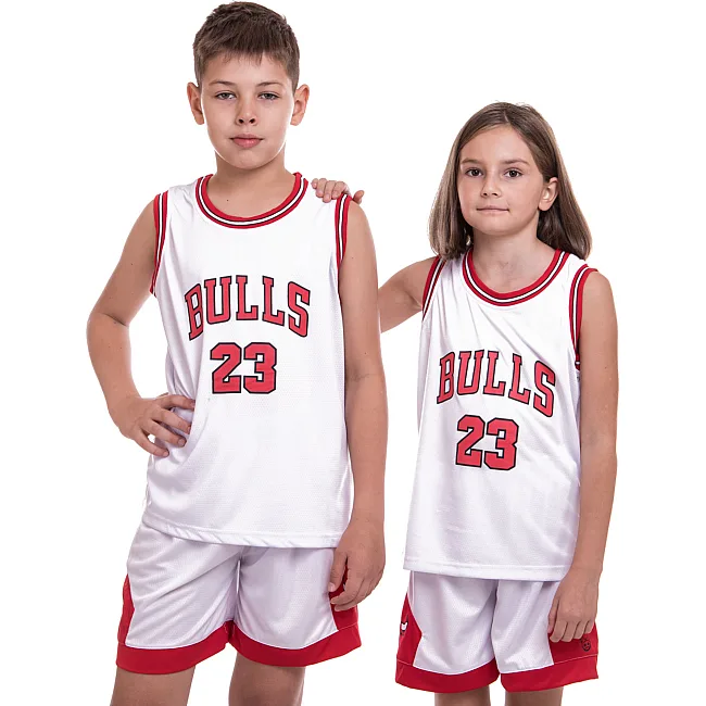 Детская баскетбольная форма NBA клуб Chicago Bulls 23 5351 (Белый-красный)