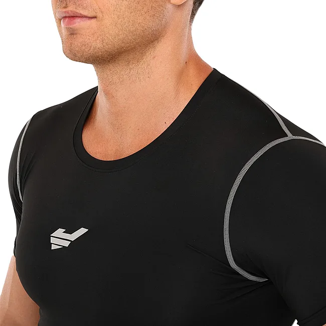 Футболка компрессионная с коротким рукавом мужская JASON CO-705 (Черный)