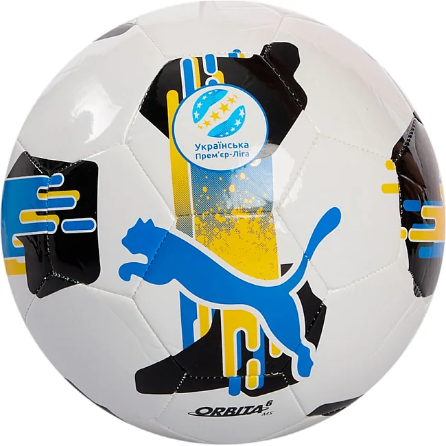 Футбольный мяч Puma Orbita UPL (MS) белый, черный, желтый, голубой 4