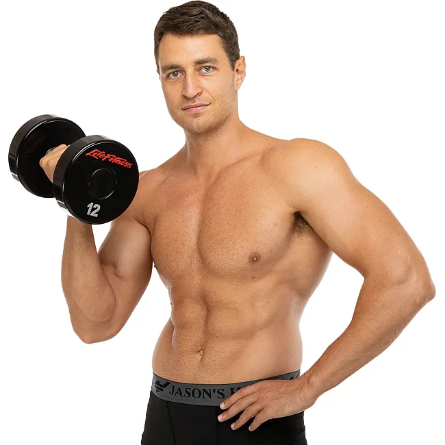 Гантель профессиональная
 с полиуретановым покрытием LIFE FITNESS SC-80081-12 1шт 12кг
