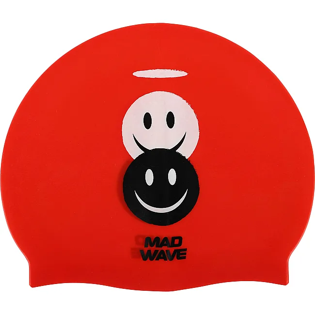 Шапочка для басейну
 силіконова юніорська MADWAVE
 Junior EMOJI M057308 (Червоний)
