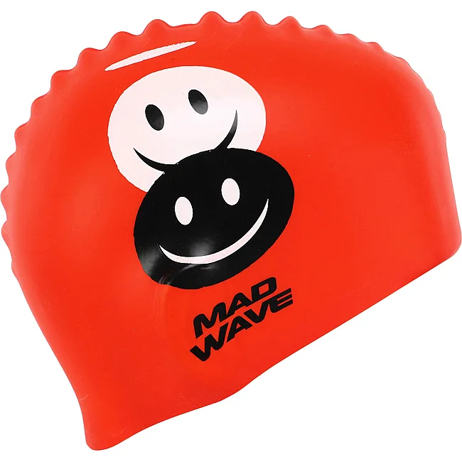 Шапочка для басейну
 силіконова юніорська MADWAVE
 Junior EMOJI M057308 (Червоний)