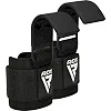 Крюки для тяги на запястье RDX W5 Gym Hook Strap Black Plus
