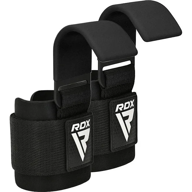 Крюки для тяги на запястье RDX W5 Gym Hook Strap Black Plus