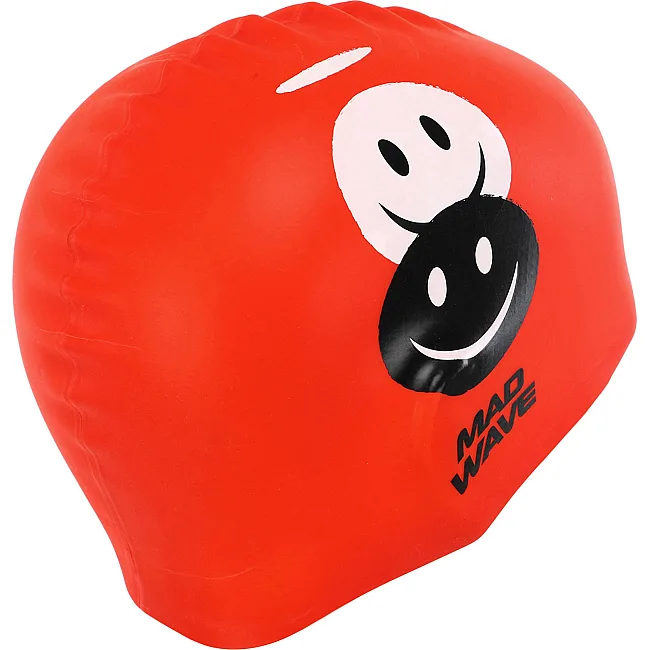 Шапочка для басейну
 силіконова юніорська MADWAVE
 Junior EMOJI M057308 (Червоний)