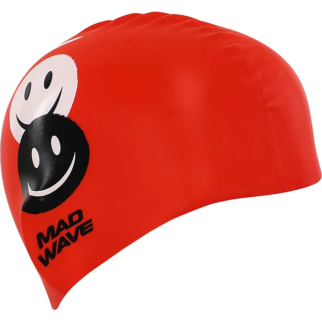 Шапочка для басейну
 силіконова юніорська MADWAVE
 Junior EMOJI M057308 (Червоний)