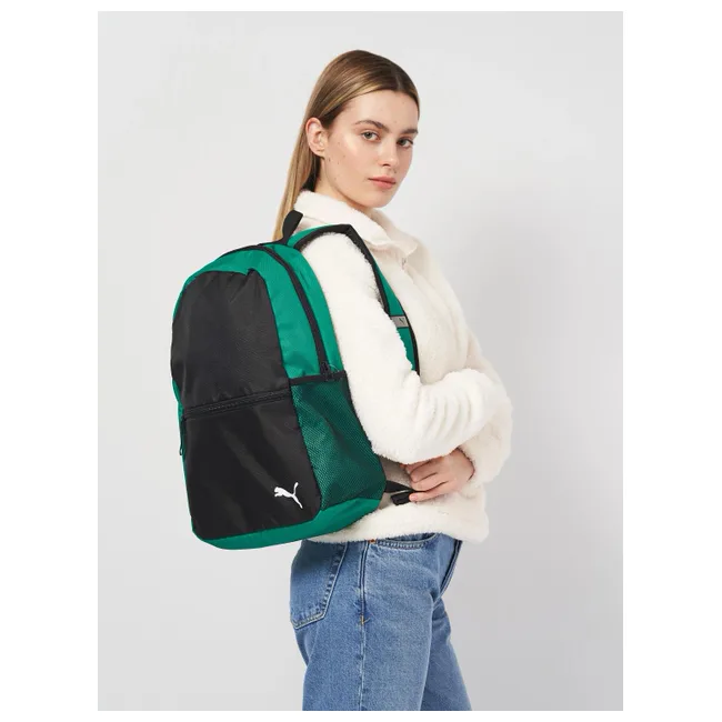 Рюкзак PUMA teamGOAL Backpack Core 17L черный, зелёный 28x14x43 см