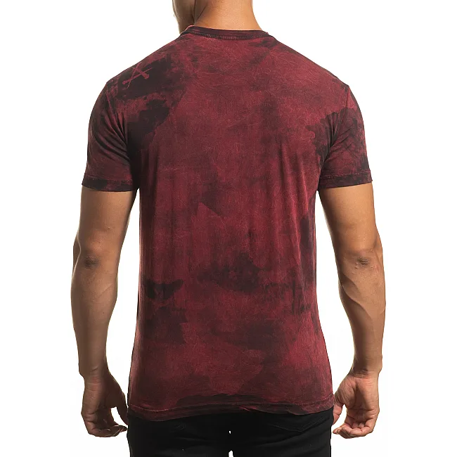 Футболка AFFLICTION Phychosis A24332 Burnt Red Lava Wash