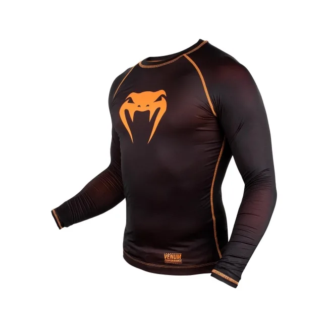 Компрессионная футболка VENUM Contender 3.0s Long Sleeve Black/Orange