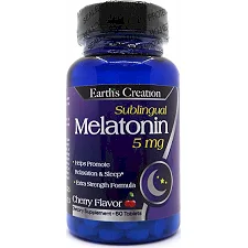 Мелатонин Earth‘s Creation Melatonin 5 mg Sublingual 60 Cherry Flavor