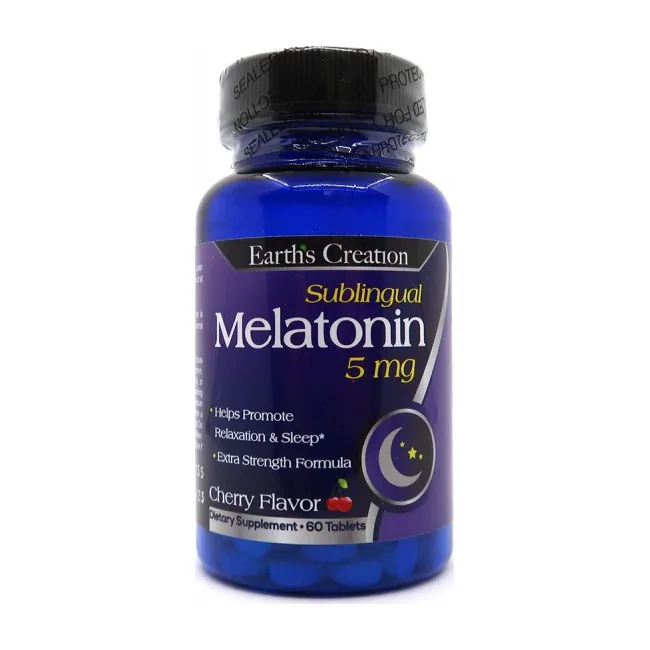 Мелатонин Earth‘s Creation Melatonin 5 mg Sublingual 60 Cherry Flavor