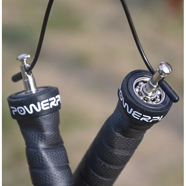 Скоростная скакалка на подшипниках POWERPLAY 4208 Fitness Черная (3м)