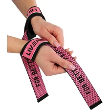 Лямки для тяги LIFTING STRAP LiveUp LP8756 2шт (Розовый-черный)