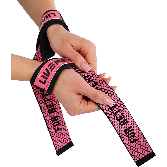 Лямки для тяги LIFTING STRAP LiveUp LP8756 2шт (Розовый-черный)