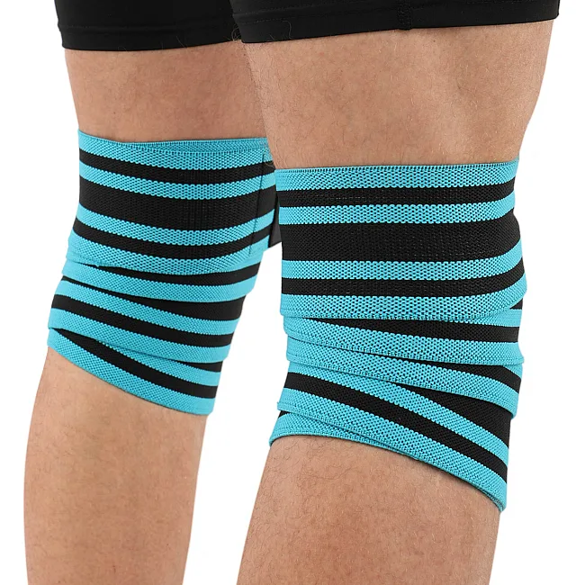 Коленные бинты для приседаний KNEE WRAPS LiveUp LP8724 2шт (Синий-черный)