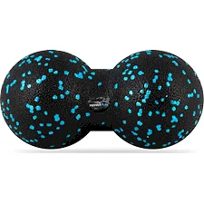 Масажний м'яч подвійний PowerPlay PP-4352 Epp foam peanut ball (d8*16cm.) Чорно/Блакитний