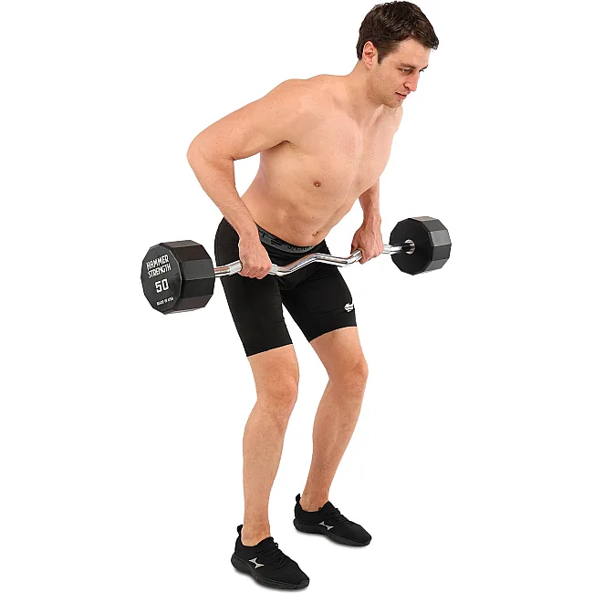 Штанга нерозбірна з фіксованою вагою вигнута PEV HAMMER STRENGHT TA-9978-50 (Чорний)