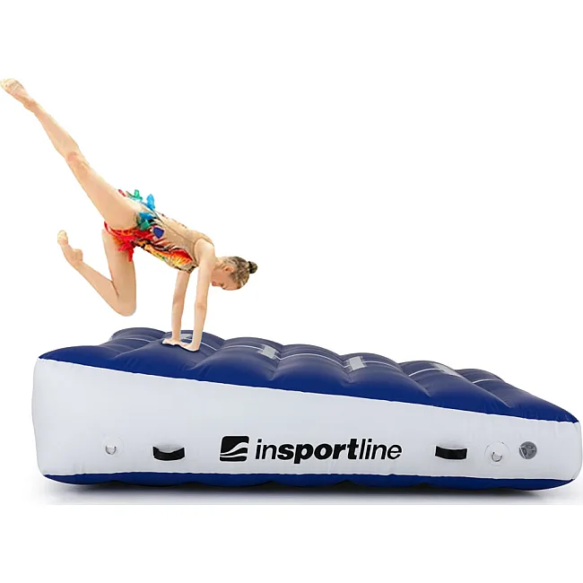 Надувной коврик гимнастический inSPORTline Airincline 200x200 см, бело-синий