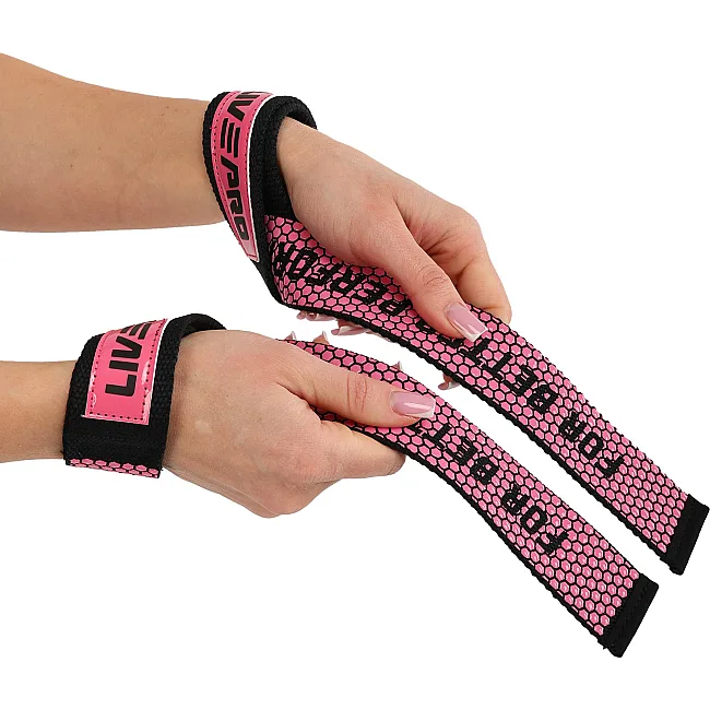 Лямки для тяги LIFTING STRAP LiveUp LP8756 2шт (Розовый-черный)