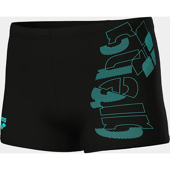 Плавки-шорты для мальчиков Arena TALES SWIM SHORT черный, бирюзовый (для детей)