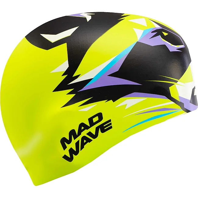 Шапочка для бассейна силиконовая юниорская MADWAVE Raccoon M057102 (Салатовый)