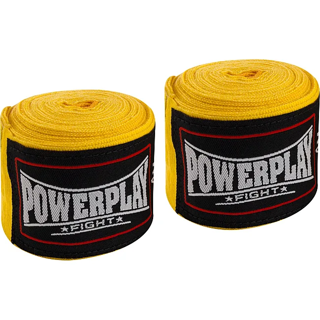 Бинты для бокса PowerPlay 3046 Желтые NYLON