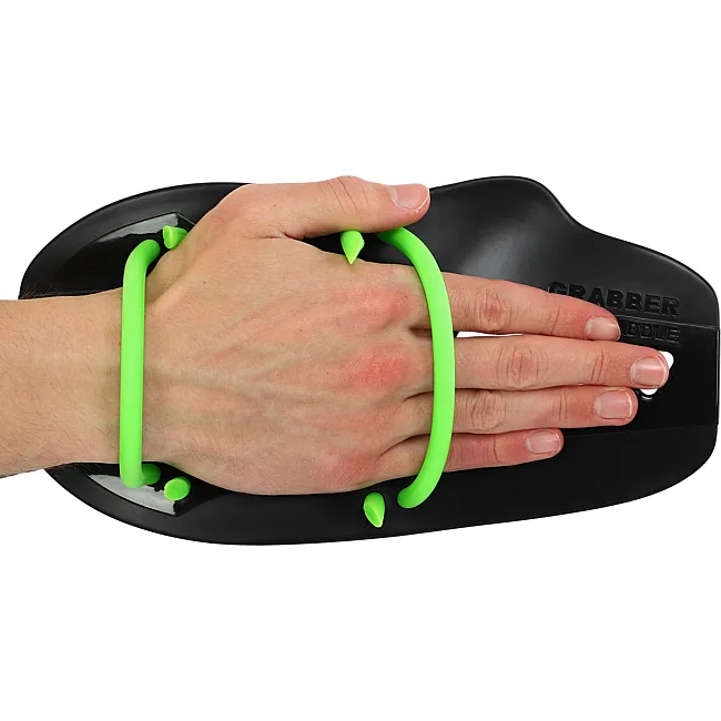 Лопатки для плавания ласты для рук MADWAVE
 GRABBER Forearm M074201 (Черный-зеленый)
