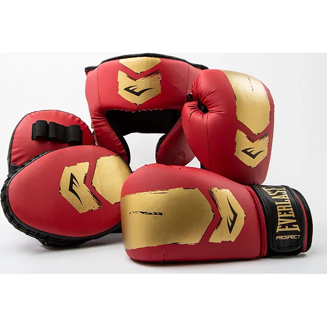 Детский комплект для бокса Everlast PROSPECT 2 BOXING KIT красный, золотой