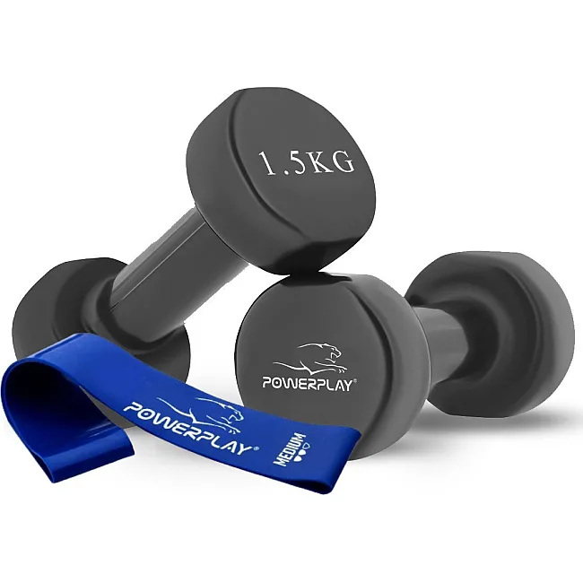 Гантели виниловые PowerPlay 2x1,5кг. PP_4121 Черные (2шт. - пара)