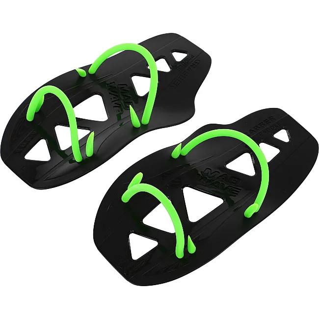 Лопатки для плавания ласты для рук MADWAVE
 GRABBER Forearm M074201 (Черный-зеленый)