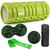 Набір для масажу та йоги PowerPlay PP_4096 (Ролик 33*14 + 2-ва мячі) Green + резинка 5.5 кг.