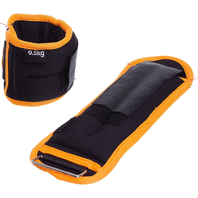 Утяжелители для ног и рук SP-SPORT FI-130 см2-1 2x0,5кг (Черный-оранжевый)