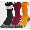 Носки UNDER ARMOUR Perf Tech Nov 3pk Crew черный, бордовый, оранжевый MD