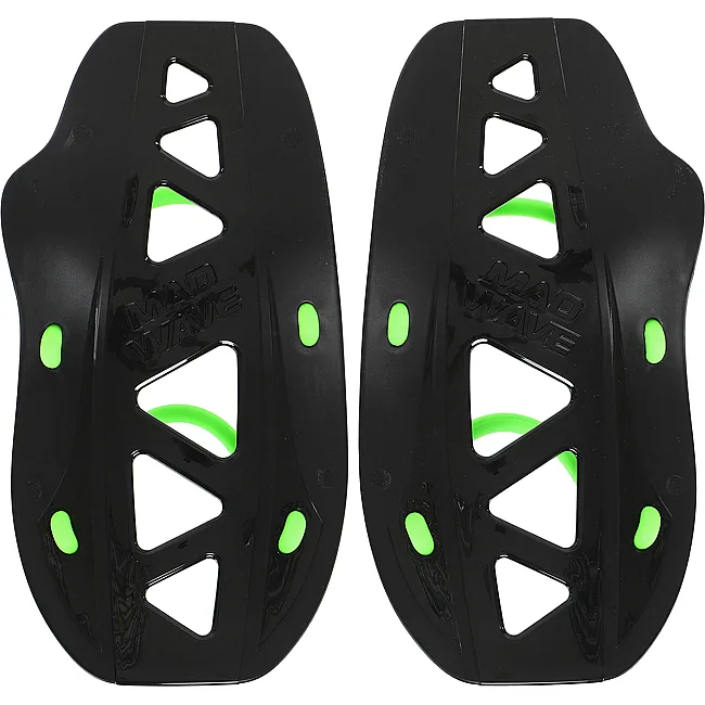Лопатки для плавания ласты для рук MADWAVE
 GRABBER Forearm M074201 (Черный-зеленый)