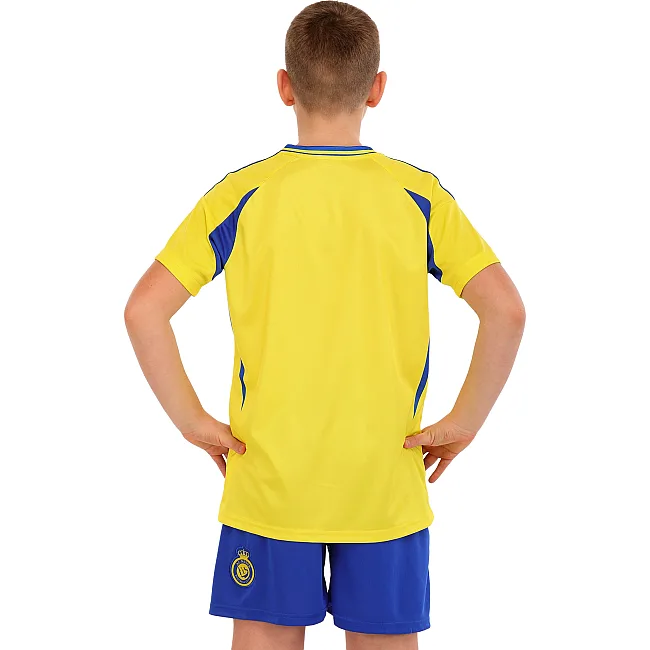 Детская футбольная форма с символикой футбольного AL NASSR домашняя 2025 SP-SPORT CO-4653