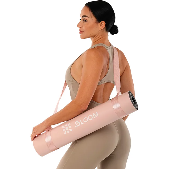 Ремень-стяжка для переноски коврика BLOOM YOGA STRAP LB7080 (Белый)