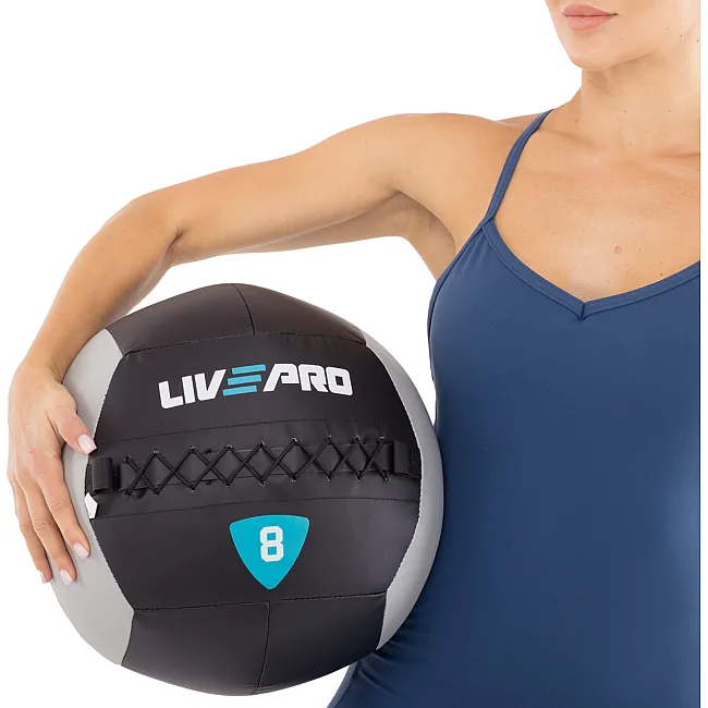 Мяч набивной медицинский для кроссфита WALL BALL LiveUp LP8100-8 8кг