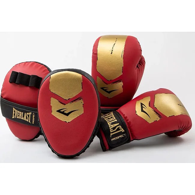 Детский комплект для бокса Everlast PROSPECT 2 BOXING KIT красный, золотой