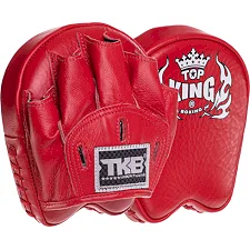 Міні-лапа боксерська вигнута тренувальна шкіра TOP KING Professional TKFMP 16x15x5см 2штуки (Червоний)