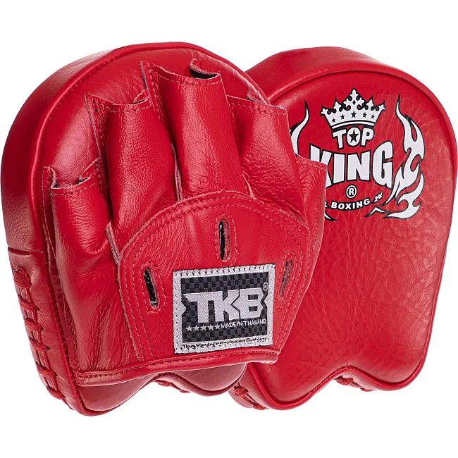 Мини-лапа боксерская изогнутая тренировочная кожа TOP KING Professional TKFMP 16x15x5см 2штуки (Красный)