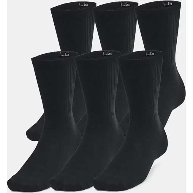 Шкарпетки UNDER ARMOUR Essential 6pk Crew чорний LG