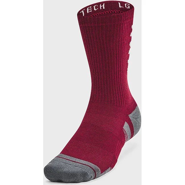 Носки UNDER ARMOUR Perf Tech Nov 3pk Crew черный, бордовый, оранжевый MD