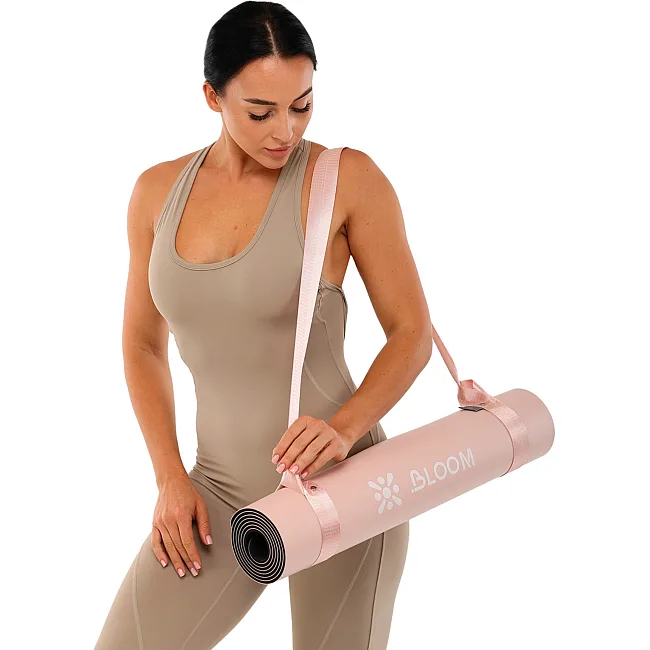 Ремень-стяжка для переноски коврика BLOOM YOGA STRAP LB7080 (Белый)