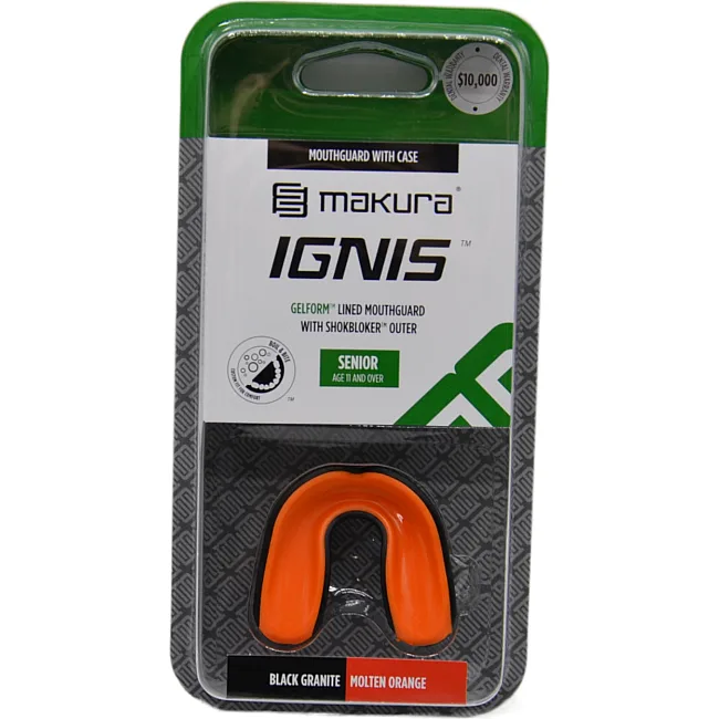 Боксерская капа MAKURA Ingis взрослая (возраст 11+) Black/Orange