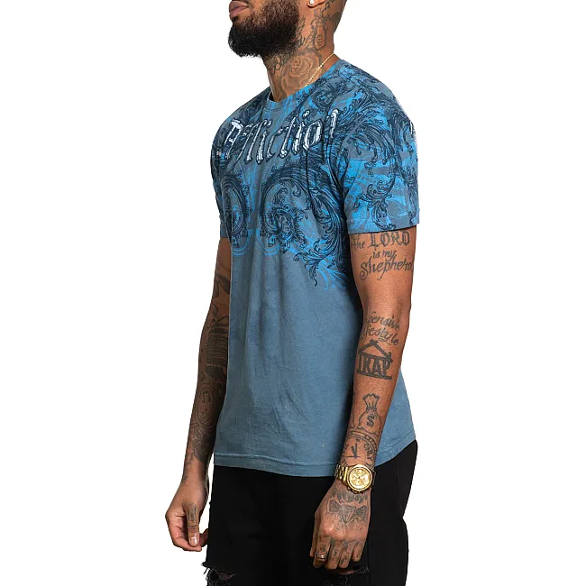 Футболка мужская AFFLICTION Detail Aegean Blue Tea Stain
