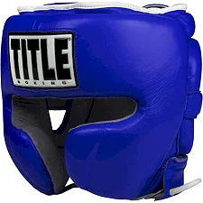Шлем для спарринга Title Boxing Leather Blue